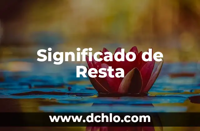 Significado de Resta