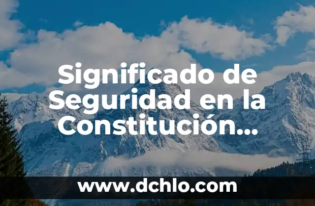 Significado de Seguridad en la Constitución Mexicana