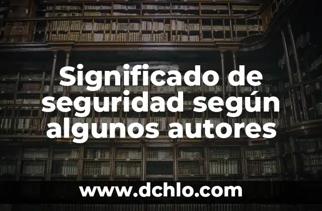 Significado de seguridad según algunos autores