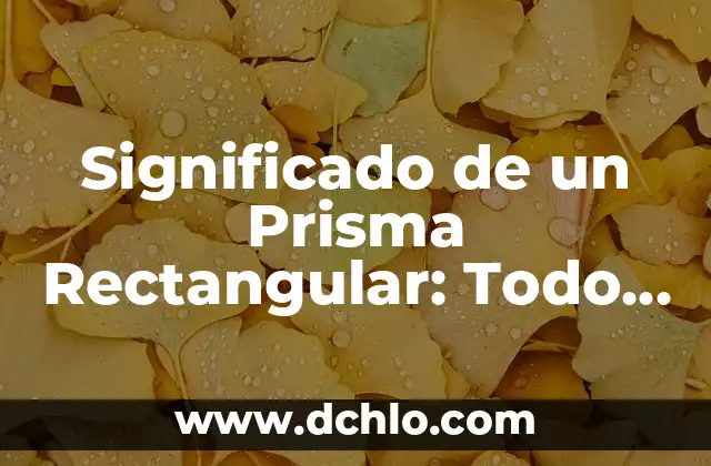 Significado de un Prisma Rectangular: Todo lo que Necesitas Saber