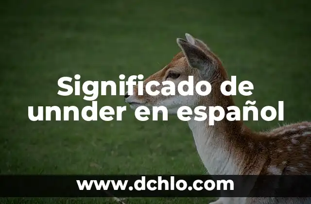 Significado de unnder en español