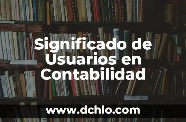 Significado de Usuarios en Contabilidad