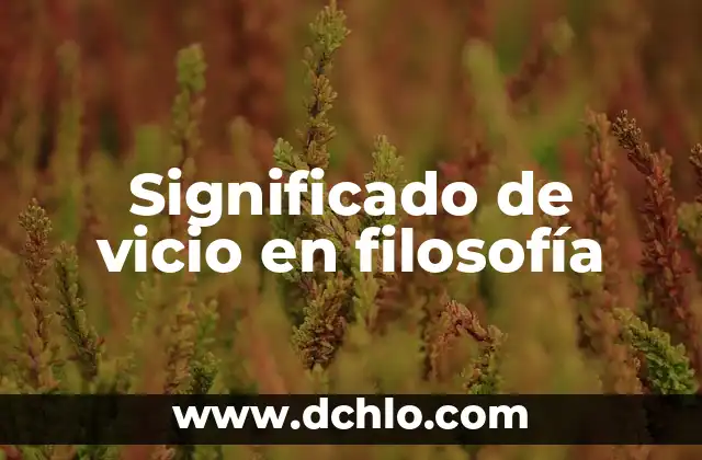 Significado de vicio en filosofía