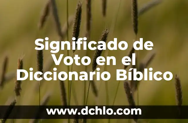 Significado de Voto en el Diccionario Bíblico