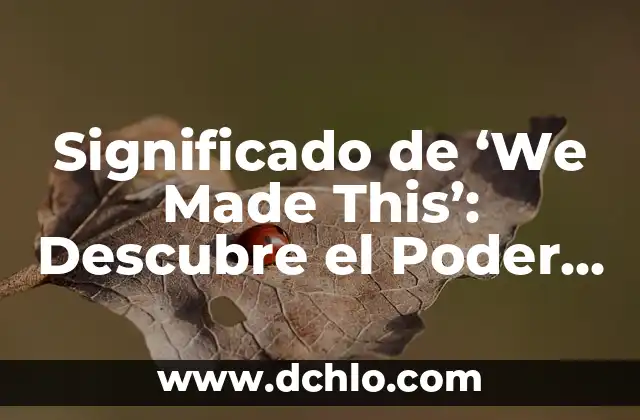 Significado de 'We Made This': Descubre el Poder de las Palabras