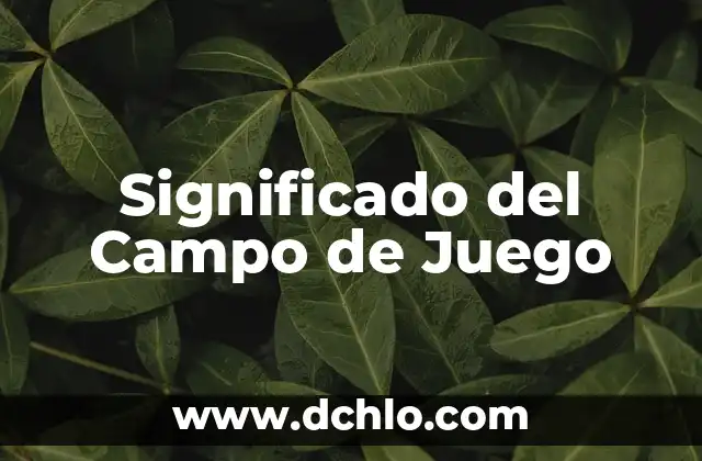 Significado del Campo de Juego