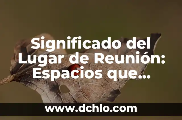 Significado del Lugar de Reunión: Espacios que Definen Comunidades