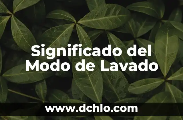 Significado del Modo de Lavado