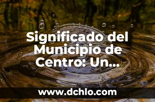 Significado del Municipio de Centro: Un Enfoque Detallado