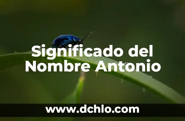 Significado del Nombre Antonio