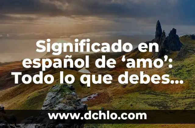 Significado en español de 'amo': Todo lo que debes saber