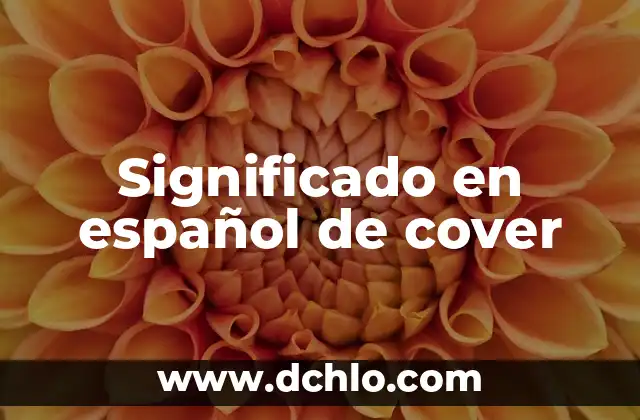 Significado en español de cover
