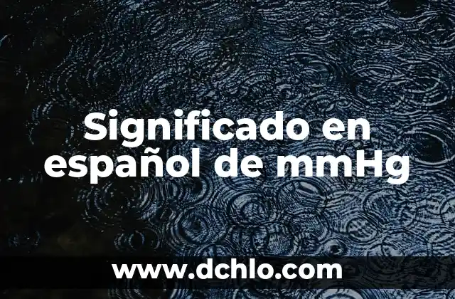Significado en español de mmHg