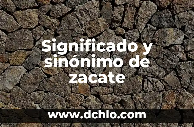 Significado y sinónimo de zacate