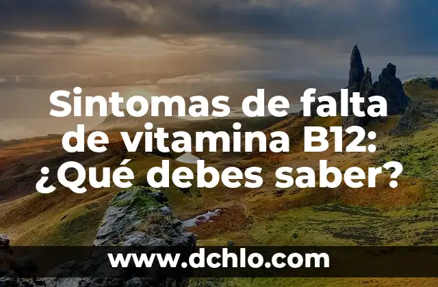 Sintomas de falta de vitamina B12: ¿Qué debes saber?