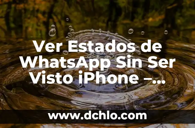 Ver Estados de WhatsApp Sin Ser Visto iPhone - Cómo Leer Estados de WhatsApp Sin que te Descubran