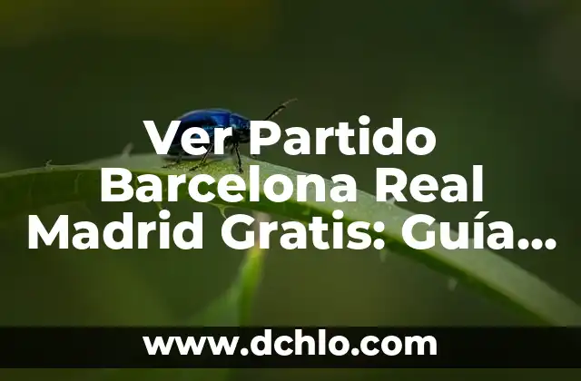 Ver Partido Barcelona Real Madrid Gratis: Guía Completa para Disfrutar del Clásico