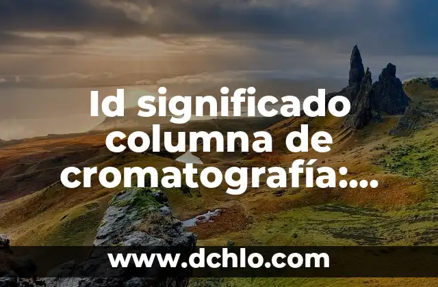 2 Gotas de Agua Significado 5 Id significado columna de cromatografía: Guía Completa