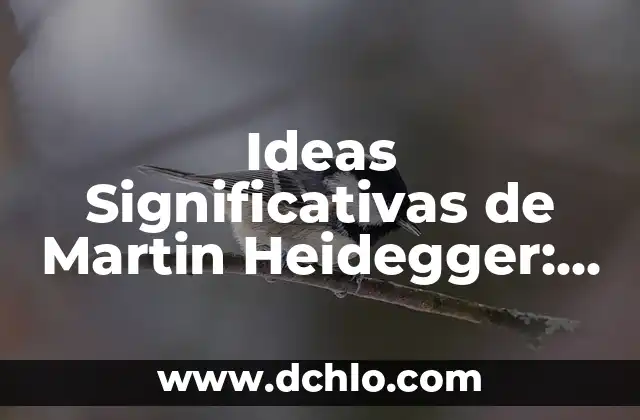 Dani Martín y El Canto del Loco: Una Trayectoria de Éxito en la Música Española 4 Ideas Significativas de Martin Heidegger: Un Enfoque en la Filosofía Existencial
