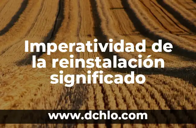 Significado de Siglas TCC en Derecho 8 Imperatividad de la reinstalación significado