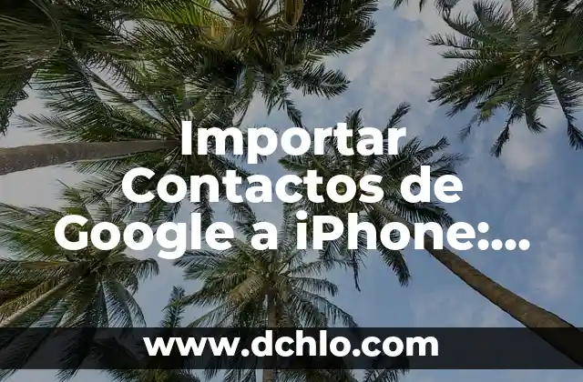 Cómo crear grupos de contactos en Gmail: Guía práctica y detallada 6 Importar Contactos de Google a iPhone: Guía Detallada y Actualizada