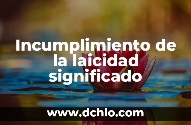 Incumplimiento de la laicidad significado