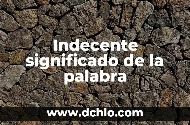 Indecente significado de la palabra