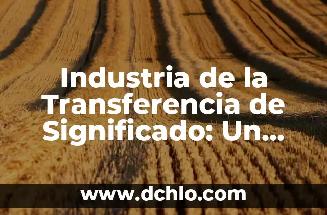 Internet como Medio de Comunicación: Su Significado en la Era Digital 4 Industria de la Transferencia de Significado: Un Sector Dedicado a la Comunicación Efectiva