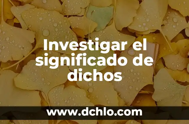 Investigar el significado de glaciares 8 Investigar el significado de dichos