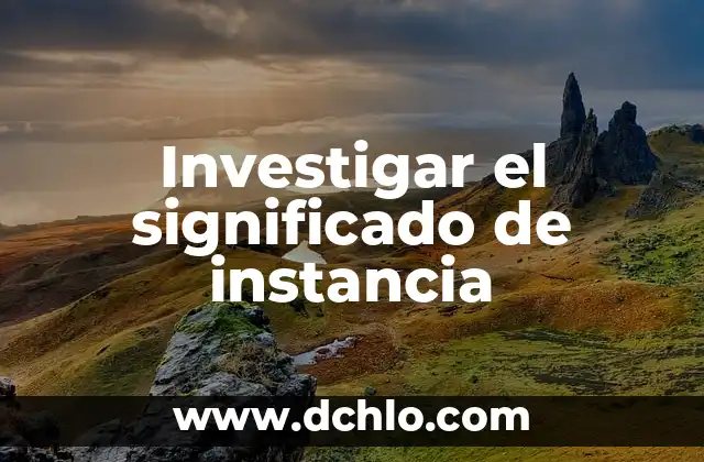 Investigar el significado de imprudencia 4 Investigar el significado de instancia