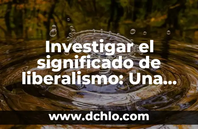 Cómo Investigar el Significado de las Hipérboles: Guía Completa 3 Investigar el significado de liberalismo: Una guía completa sobre liberalismo