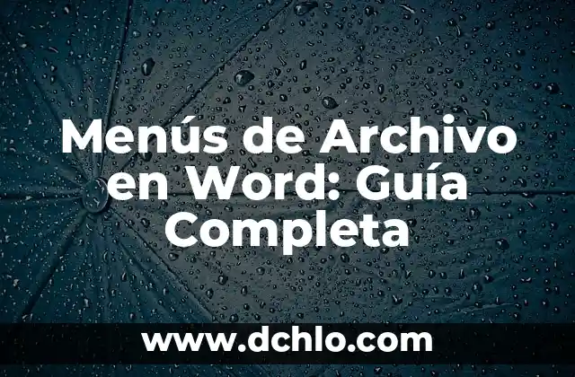 Cómo Convertir un PDF a Word de Forma Rápida y Fácil 7 Menús de Archivo en Word: Guía Completa