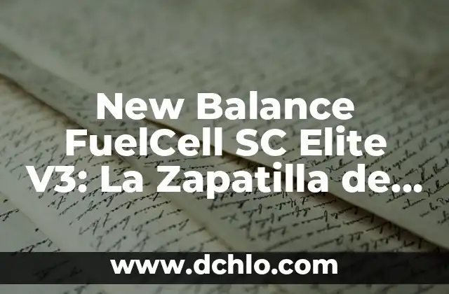 New Balance FuelCell SC Elite V3: La Zapatilla de Running de Alto Rendimiento