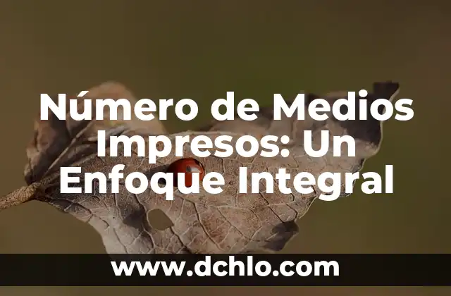 Número de Medios Impresos: Un Enfoque Integral