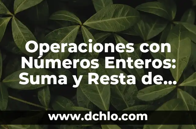 YouTube y el significado de las operaciones: Guía completa 7 Operaciones con Números Enteros: Suma y Resta de Números Enteros