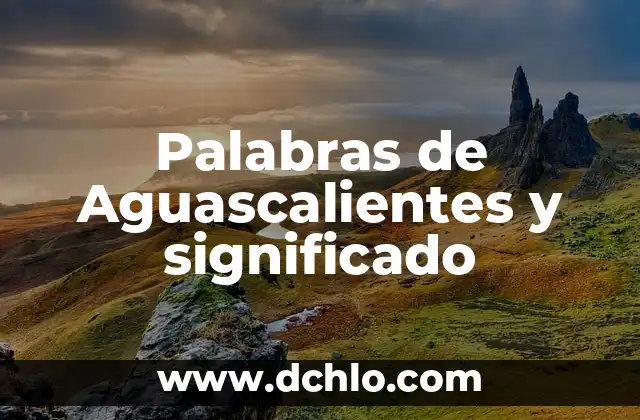 Palabras de Aguascalientes y significado
