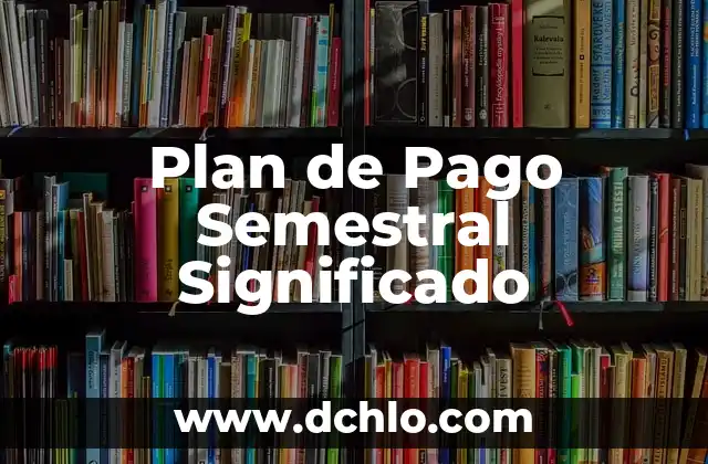 Plan de Pago Semestral Significado