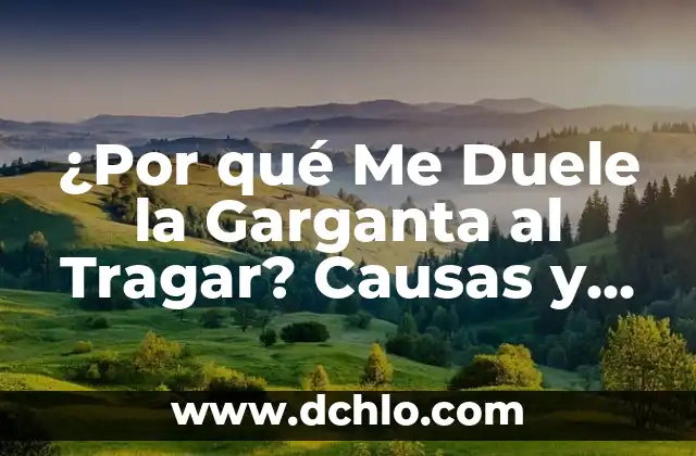 Dolor en la ingle izquierda en hombres: Causas y Tratamientos 8 ¿Por qué Me Duele la Garganta al Tragar? Causas y Síntomas