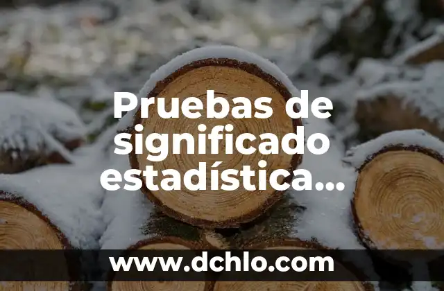 Valor Estadística Significativa de P 7 Pruebas de significado estadística correlacional