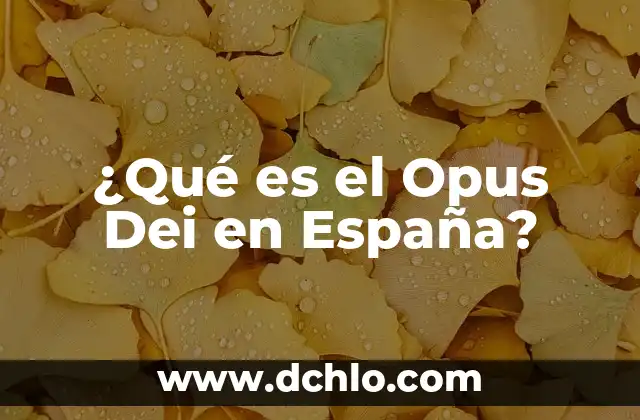 Diferencias entre la Masa y el Peso: ¿Cuál es la Distinción Correcta? 5 ¿Qué es el Opus Dei en España?
