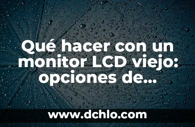 El Árbol Más Viejo del Mundo: Una Maravilla Natural 4 Qué hacer con un monitor LCD viejo: opciones de reciclaje y reutilización