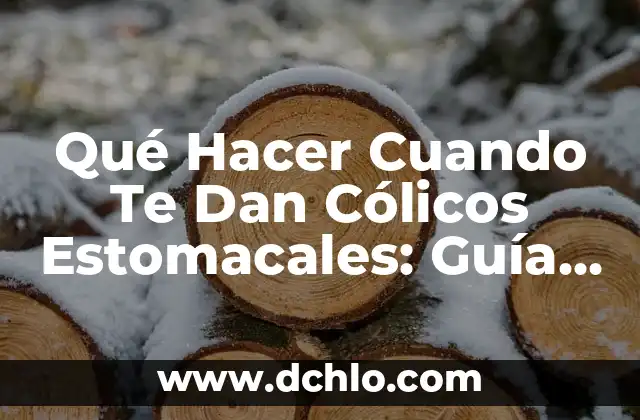 Compendio de Palabras Significativas - Una Guía Completa 7 Qué Hacer Cuando Te Dan Cólicos Estomacales: Guía Completa