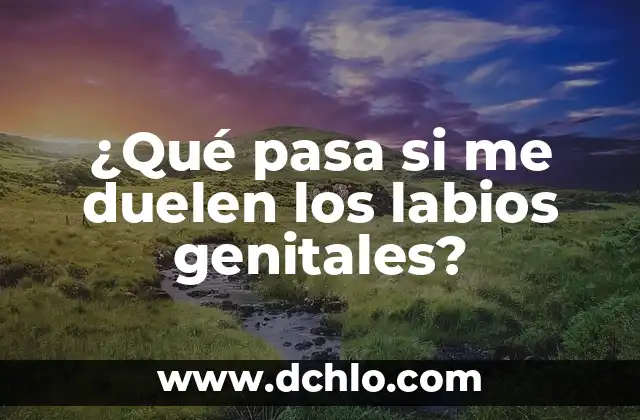 Cómo Curar una Herida en los Labios Genitales de Forma Natural y Segura 5 ¿Qué pasa si me duelen los labios genitales?