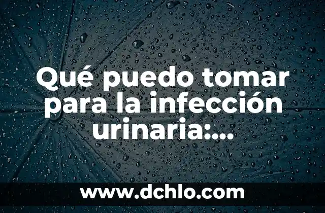 ¿Por qué se produce la infección de orina? 8 Qué puedo tomar para la infección urinaria: Tratamiento y Prevención