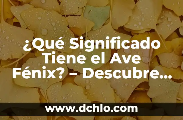 Tatuajes del Ave Fénix: Un Símbolo de Renacimiento 4 ¿Qué Significado Tiene el Ave Fénix? – Descubre el Simbolismo detrás de esta Criatura Mítica