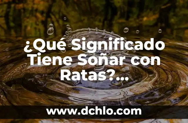 Tres de Oro en el Tarot: Significado y Interpretación 3 ¿Qué Significado Tiene Soñar con Ratas? Interpretación y Análisis