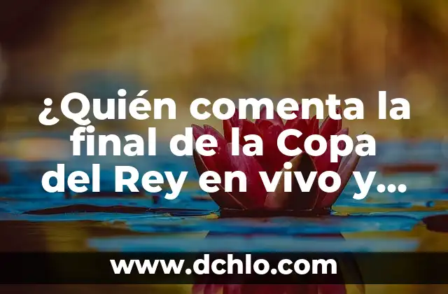 Dónde Ver Final Copa del Rey en Vivo y en Directo 8 ¿Quién comenta la final de la Copa del Rey en vivo y en directo?