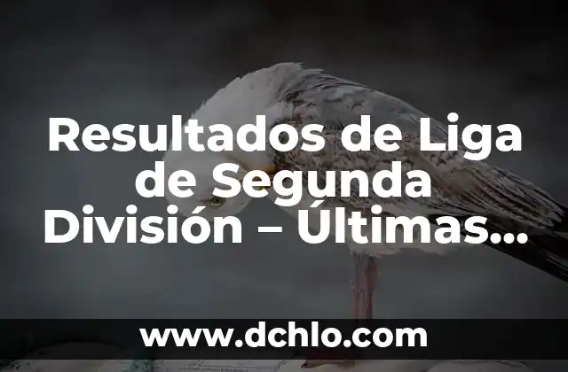 Clasificación de Fútbol de la Primera División: Todo lo que Necesitas Saber 3 Resultados de Liga de Segunda División – Últimas Noticias y Clasificaciones