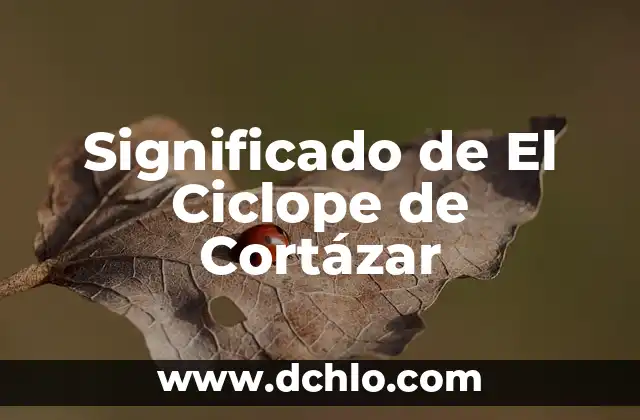 Significado de Siglas TCC en Derecho 4 Significado de El Ciclope de Cortázar