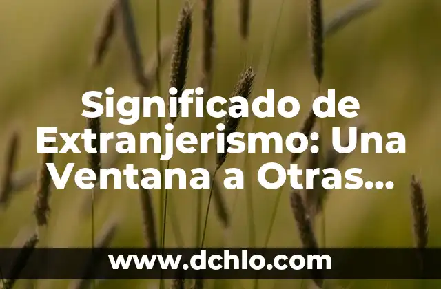 El Misterio del Significado de la Biblia 4 Significado de Extranjerismo: Una Ventana a Otras Culturas